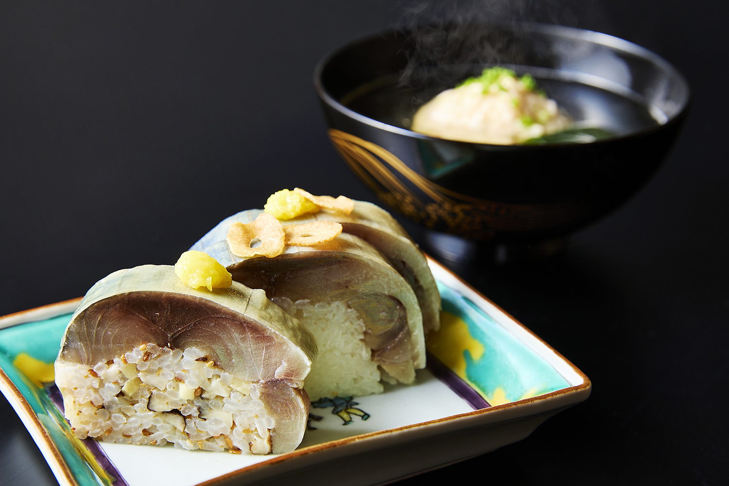 期間限定｜鯖寿司と海老真丈椀